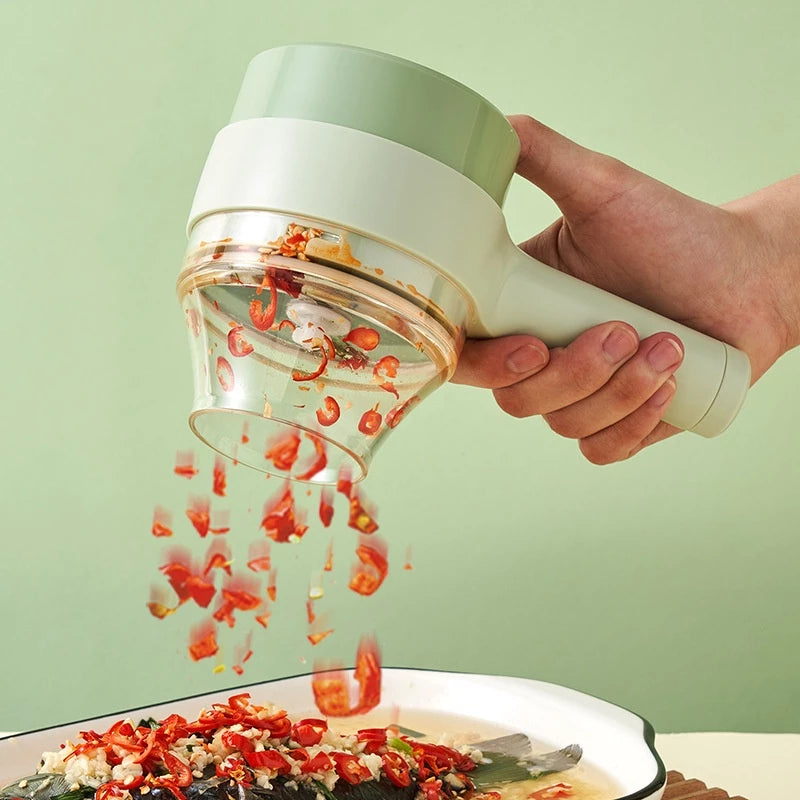 🥕 PowerMax 4X – Tu Nuevo Aliado en la Cocina 🔪 Corta, Pica, Pela y Limpia… ¡Todo con Solo un Botón!