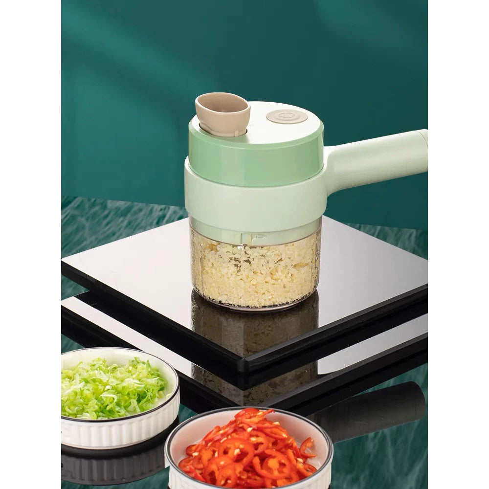 🥕 PowerMax 4X – Tu Nuevo Aliado en la Cocina 🔪 Corta, Pica, Pela y Limpia… ¡Todo con Solo un Botón!