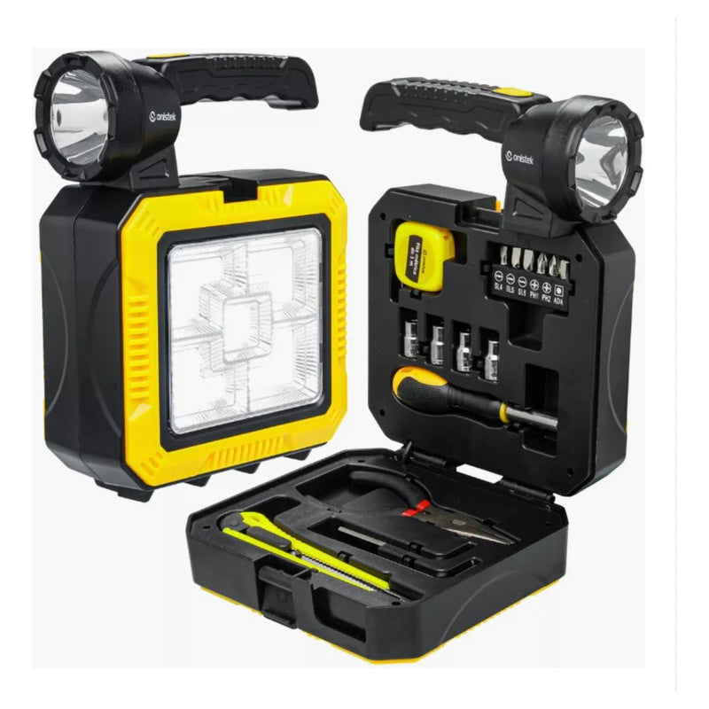 Linterna de Emergencia 8 en 1 – Con Herramientas, Carga Solar y PowerBank